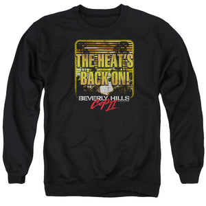 AN OFFCIALLY LICENSED BEVERLY HILLS COP II THE HEATS BACK ON ADULT UNISEX CREWNECK SWEATSHIRT BLACK