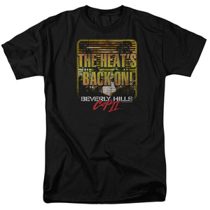 AN OFFCIALLY LICENSED BEVERLY HILLS COP II THE HEATS BACK ON MEN'S REGULAR FIT T-SHIRT BLACK