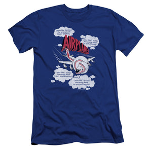 AN OFFCIALLY LICENSED AIRPLANE PICKED THE WRONG DAY MEN'S PREMIUM SLIM FIT T-SHIRT ROYAL