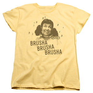 AN OFFCIALLY LICENSED GREASE BRUSHA BRUSHA BRUSHA WOMEN'S REGULAR FIT T-SHIRT BANANA