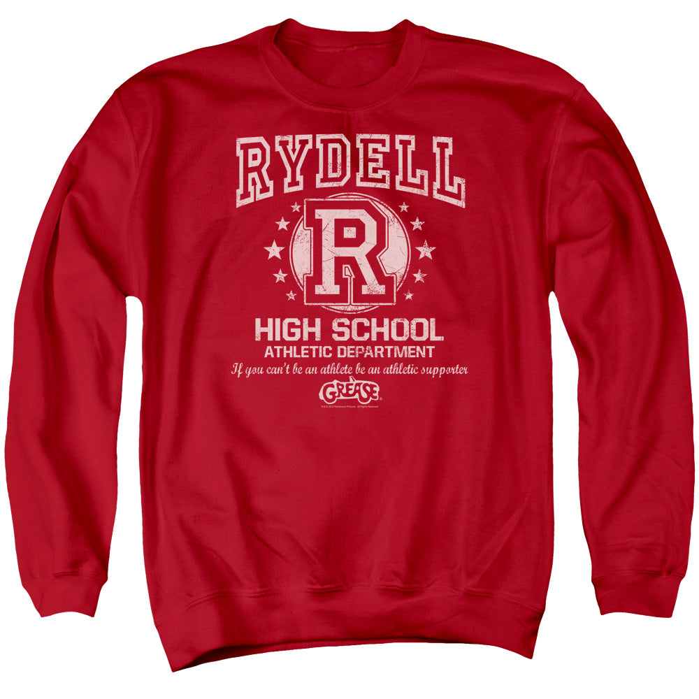 AN OFFCIALLY LICENSED GREASE RYDELL HIGH ADULT UNISEX CREWNECK SWEATSHIRT RED