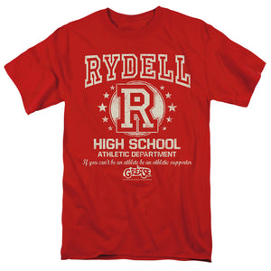 AN OFFCIALLY LICENSED GREASE RYDELL HIGH MEN'S REGULAR FIT T-SHIRT RED