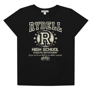 AN OFFCIALLY LICENSED GREASE RYDELL HIGH TRIBLEND JERSEY LOOSE TEE BLACK