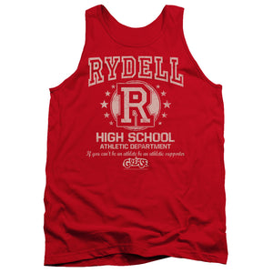 AN OFFCIALLY LICENSED GREASE RYDELL HIGH ADULT UNISEX TANK TOP RED