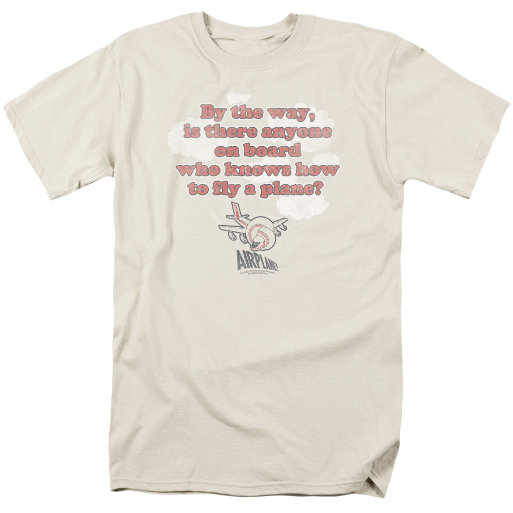 AN OFFCIALLY LICENSED AIRPLANE FLY MEN'S REGULAR FIT T-SHIRT CREAM