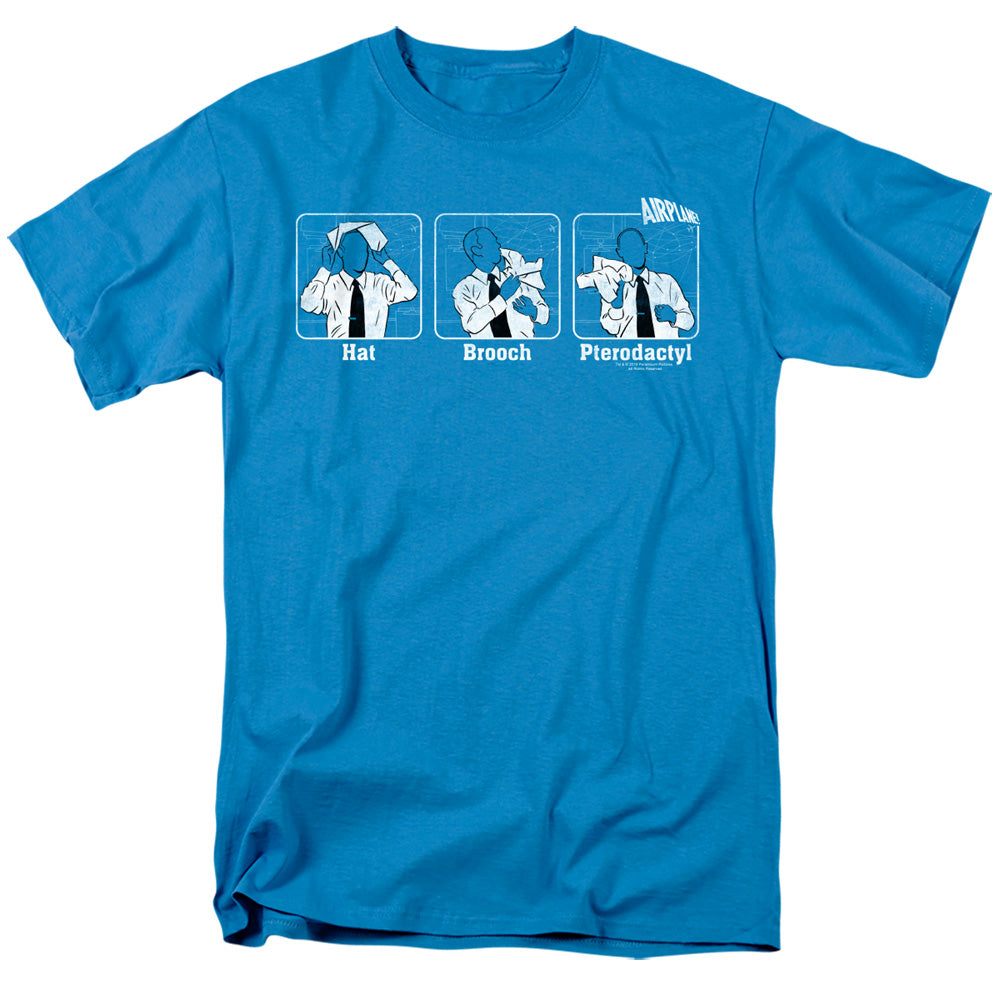 AN OFFCIALLY LICENSED AIRPLANE JOHNNY IMPROV MEN'S REGULAR FIT T-SHIRT TURQUOISE