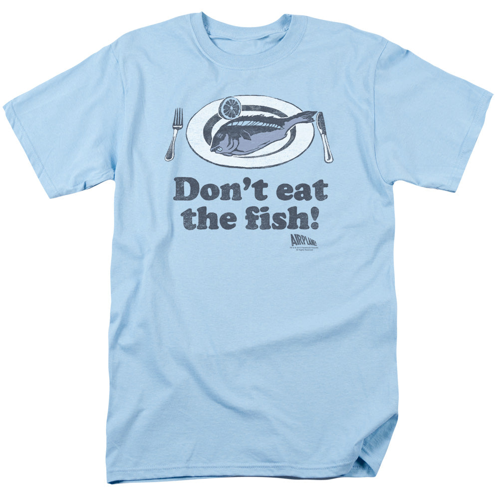 AN OFFCIALLY LICENSED AIRPLANE DONT EAT THE FISH MEN'S REGULAR FIT T-SHIRT LIGHT BLUE