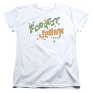 AN OFFCIALLY LICENSED FORREST GUMP PEAS AND CARROTS WOMEN'S REGULAR FIT T-SHIRT WHITE