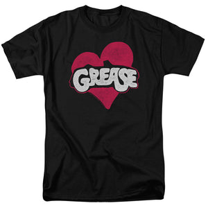 AN OFFCIALLY LICENSED GREASE HEART MEN'S REGULAR FIT T-SHIRT BLACK