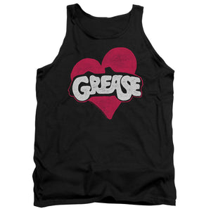 AN OFFCIALLY LICENSED GREASE HEART ADULT UNISEX TANK TOP BLACK