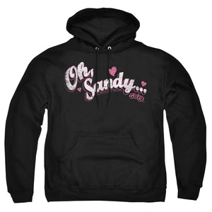 AN OFFCIALLY LICENSED GREASE OH SANDY ADULT UNISEX PULLOVER HOODIE BLACK