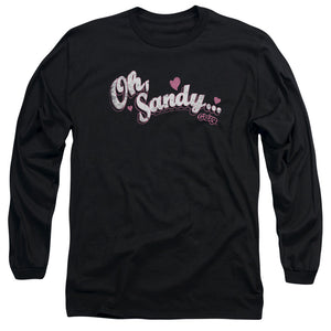 AN OFFCIALLY LICENSED GREASE OH SANDY MEN'S LONG SLEEVE T-SHIRT BLACK