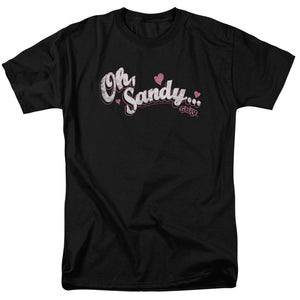 AN OFFCIALLY LICENSED GREASE OH SANDY MEN'S REGULAR FIT T-SHIRT BLACK