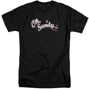 AN OFFCIALLY LICENSED GREASE OH SANDY MEN'S TALL FIT T-SHIRT BLACK