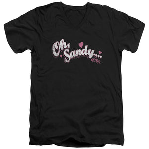 AN OFFCIALLY LICENSED GREASE OH SANDY MEN'S V-NECK T-SHIRT BLACK