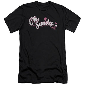 AN OFFCIALLY LICENSED GREASE OH SANDY MEN'S PREMIUM SLIM FIT T-SHIRT BLACK
