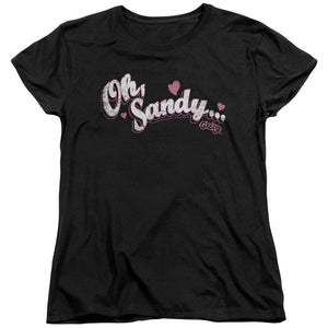 AN OFFCIALLY LICENSED GREASE OH SANDY WOMEN'S REGULAR FIT T-SHIRT BLACK