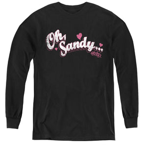 AN OFFCIALLY LICENSED GREASE OH SANDY YOUTH LONG SLEEVE T-SHIRT BLACK