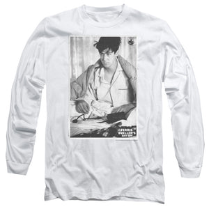 AN OFFCIALLY LICENSED FERRIS BUELLER CAMERON MEN'S LONG SLEEVE T-SHIRT WHITE