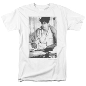 AN OFFCIALLY LICENSED FERRIS BUELLER CAMERON MEN'S REGULAR FIT T-SHIRT WHITE