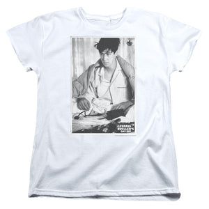 AN OFFCIALLY LICENSED FERRIS BUELLER CAMERON WOMEN'S REGULAR FIT T-SHIRT WHITE
