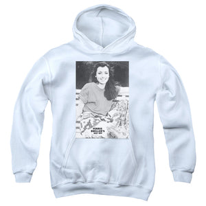 AN OFFCIALLY LICENSED FERRIS BUELLER SLOANE YOUTH HOODIE WHITE