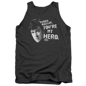 AN OFFCIALLY LICENSED FERRIS BUELLER MY HERO ADULT UNISEX TANK TOP CHARCOAL