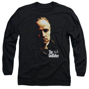 AN OFFCIALLY LICENSED GODFATHER DON VITO MEN'S LONG SLEEVE T-SHIRT BLACK