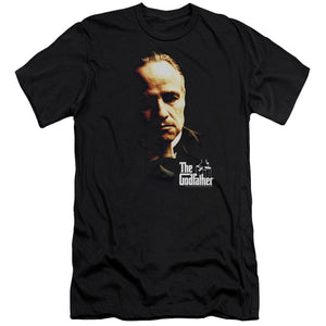 AN OFFCIALLY LICENSED GODFATHER DON VITO MEN'S PREMIUM SLIM FIT T-SHIRT BLACK
