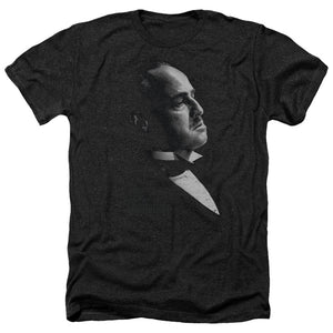 AN OFFCIALLY LICENSED GODFATHER GRAPHIC VITO MEN'S HEATHER T-SHIRT CHARCOAL