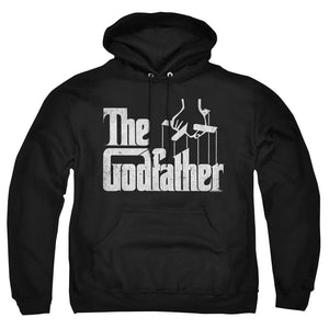 AN OFFCIALLY LICENSED GODFATHER LOGO ADULT UNISEX PULLOVER HOODIE BLACK