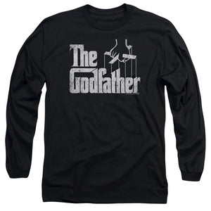 AN OFFCIALLY LICENSED GODFATHER LOGO MEN'S LONG SLEEVE T-SHIRT BLACK