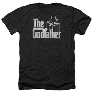 AN OFFCIALLY LICENSED GODFATHER LOGO MEN'S HEATHER T-SHIRT CHARCOAL