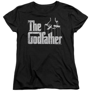 AN OFFCIALLY LICENSED GODFATHER LOGO WOMEN'S REGULAR FIT T-SHIRT BLACK
