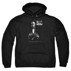 AN OFFCIALLY LICENSED GODFATHER POSTER ADULT UNISEX PULLOVER HOODIE BLACK