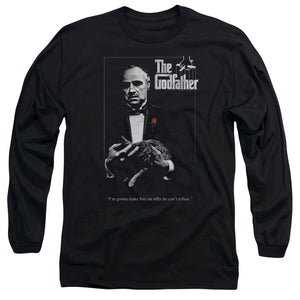 AN OFFCIALLY LICENSED GODFATHER POSTER MEN'S LONG SLEEVE T-SHIRT BLACK