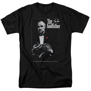 AN OFFCIALLY LICENSED GODFATHER POSTER MEN'S REGULAR FIT T-SHIRT BLACK