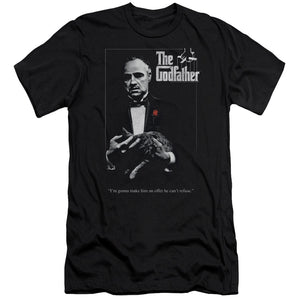 AN OFFCIALLY LICENSED GODFATHER POSTER MEN'S PREMIUM SLIM FIT T-SHIRT BLACK