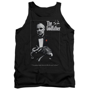 AN OFFCIALLY LICENSED GODFATHER POSTER ADULT UNISEX TANK TOP BLACK