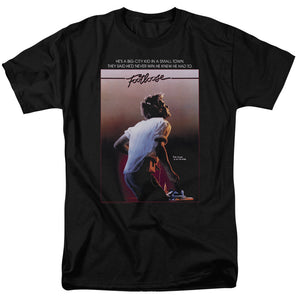 AN OFFCIALLY LICENSED FOOTLOOSE POSTER MEN'S REGULAR FIT T-SHIRT BLACK