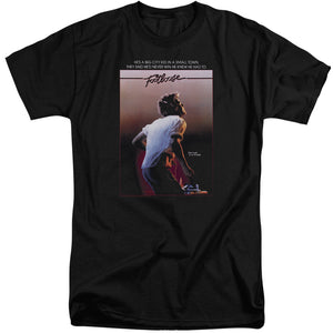 AN OFFCIALLY LICENSED FOOTLOOSE POSTER MEN'S TALL FIT T-SHIRT BLACK