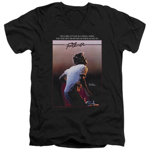 AN OFFCIALLY LICENSED FOOTLOOSE POSTER MEN'S V-NECK T-SHIRT BLACK