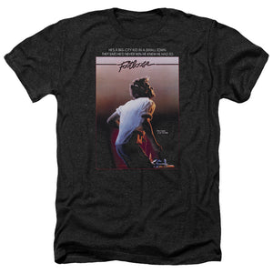 AN OFFCIALLY LICENSED FOOTLOOSE POSTER MEN'S HEATHER T-SHIRT CHARCOAL
