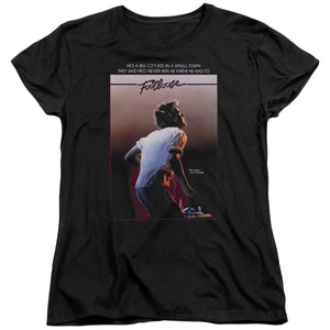 AN OFFCIALLY LICENSED FOOTLOOSE POSTER WOMEN'S REGULAR FIT T-SHIRT BLACK