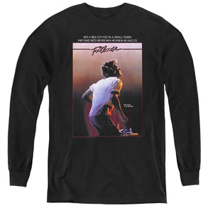 AN OFFCIALLY LICENSED FOOTLOOSE POSTER YOUTH LONG SLEEVE T-SHIRT BLACK