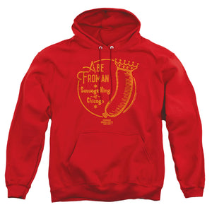 AN OFFCIALLY LICENSED FERRIS BUELLER ABE FROMAN ADULT UNISEX PULLOVER HOODIE RED