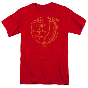 AN OFFCIALLY LICENSED FERRIS BUELLER ABE FROMAN MEN'S REGULAR FIT T-SHIRT RED