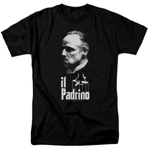 AN OFFCIALLY LICENSED GODFATHER IL PADRINO MEN'S REGULAR FIT T-SHIRT BLACK