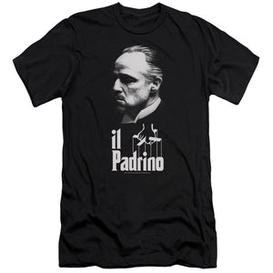 AN OFFCIALLY LICENSED GODFATHER IL PADRINO MEN'S PREMIUM SLIM FIT T-SHIRT BLACK