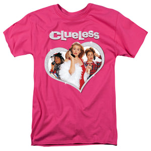 AN OFFCIALLY LICENSED CLUELESS CLUELESS HEART MEN'S REGULAR FIT T-SHIRT HOT PINK